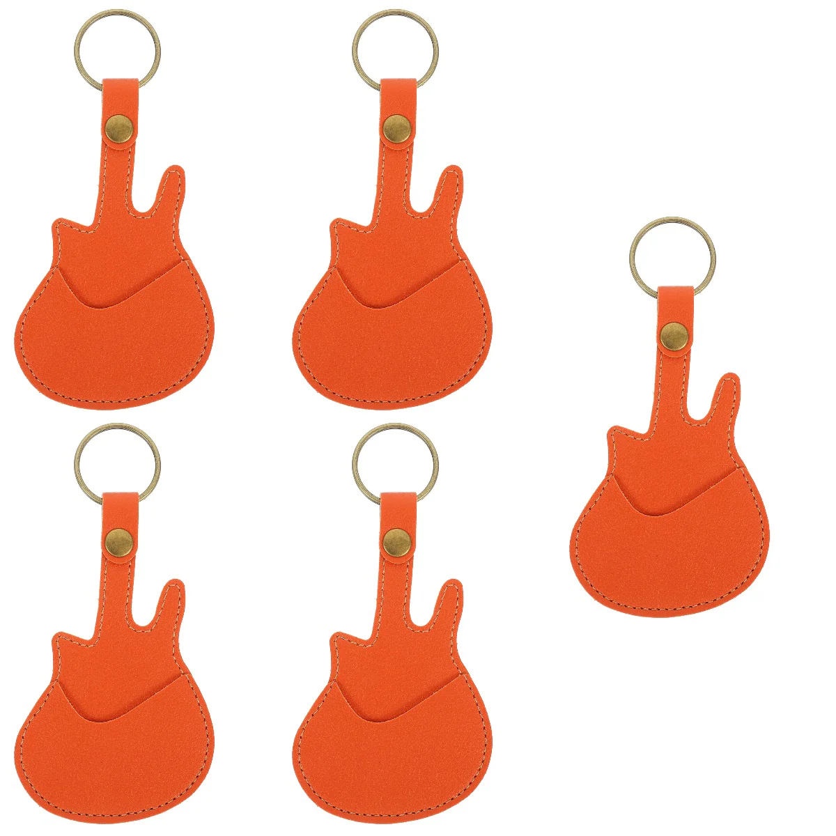 

5pcs Portable Ukulele Guitar Pick Musical Instrument Pick Storage Keychain