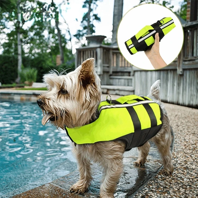 

Светоотражающая подушка безопасности, спасательный жилет, Надувная складная собака, удобная уличная одежда для маленьких и средних собак