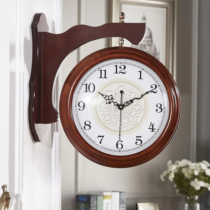 

Solid Wood Wall Clocks Classic Quartz Quiet Vintage Precise Wall Clock Frame Craft Relogio De Parede Bedroom Accessories Zegar