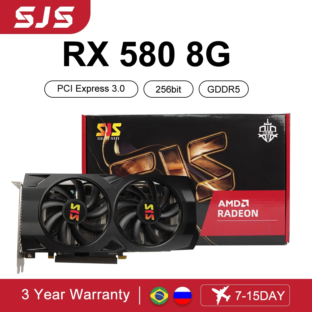 SJS GeForce RX 550 RX580 RTX 1660S RTX 2060S Super 4G 6G 8G GDDR5 GDDR6 Video Card Graphics Cards Gaming GPU placa de video images - 6