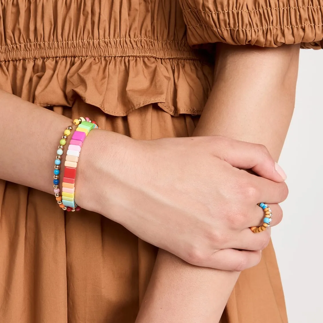 

Rainbow Enamel Tile Bracelets for Women Girl Friends Boho Colorful Summer Candy Alloy Bracelet Y2K Jewelry Pulseras Gifts