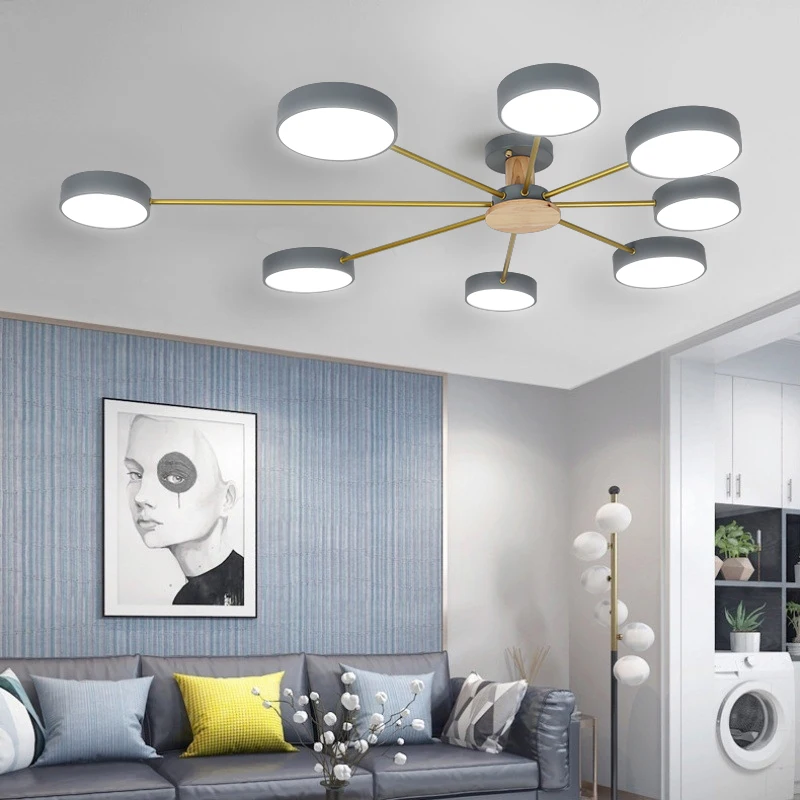 Nordic Celling Chandeliers for Living Room Led Chandeliers Wooden Ceiling Light  Bedroom Minimalist Lighting Home Decor Fixture