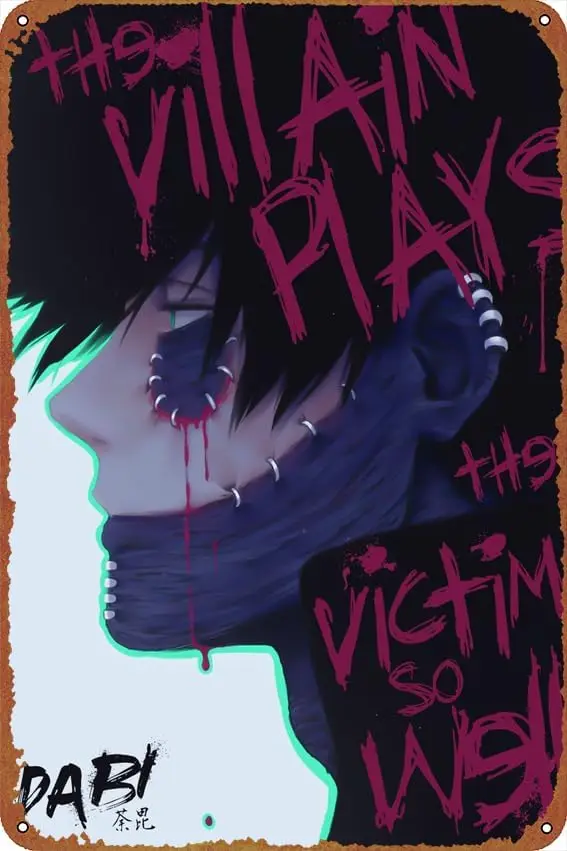Плакаты для самостоятельного улучшения аниме Hero Academia Dabi винтажная жестяная