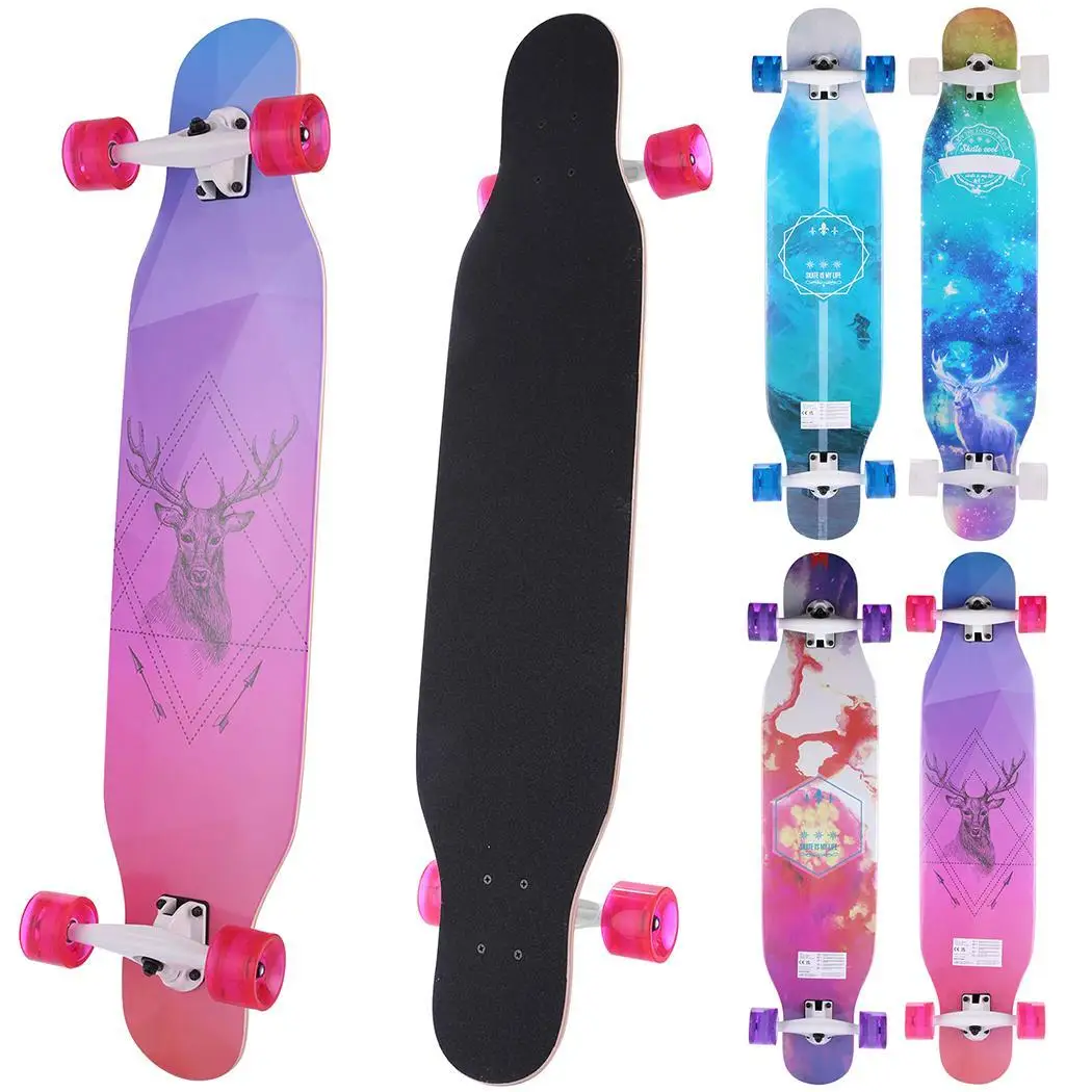 Longboards Complete Skate Board Maple Skateboard Longboards for Beginners Teens Girls Boys