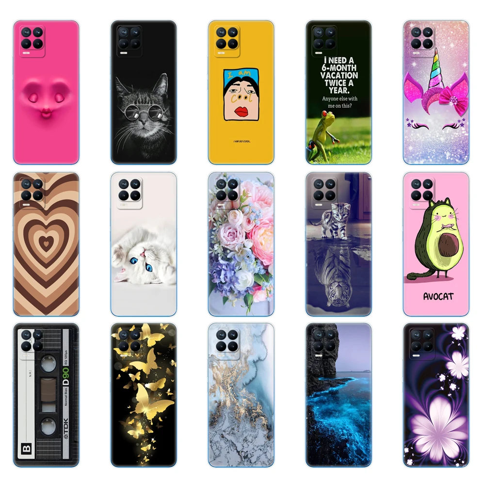 for realme 8 case 6 4 soft silicon tpu phone back cover for realme 8 pro oppo realme8 4g rmx3085 coque capa funda bumper bag free global shipping