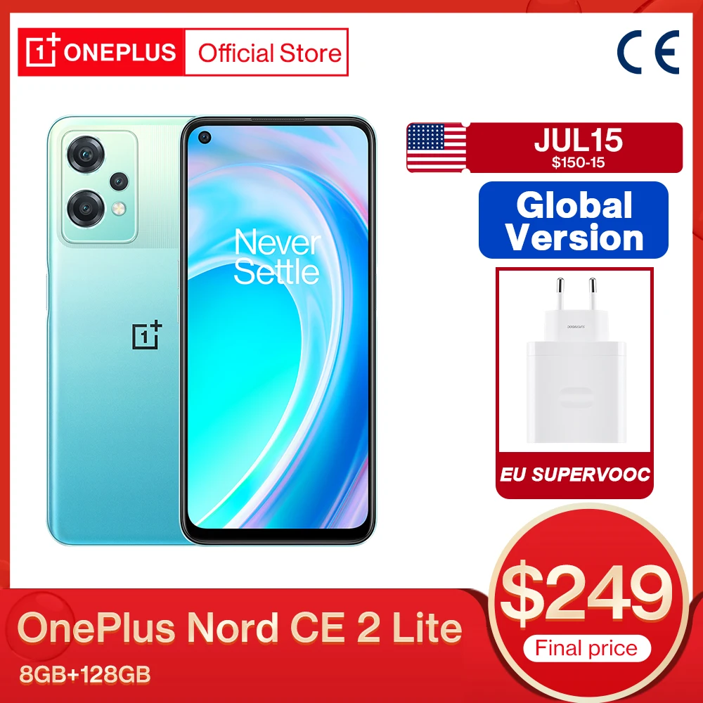 New Arrival OnePlus Nord CE 2 Lite Snapdragon 695 5G Smartphones 8GB 128GB Mobile Phone 33W Fast Charge 120Hz display Android