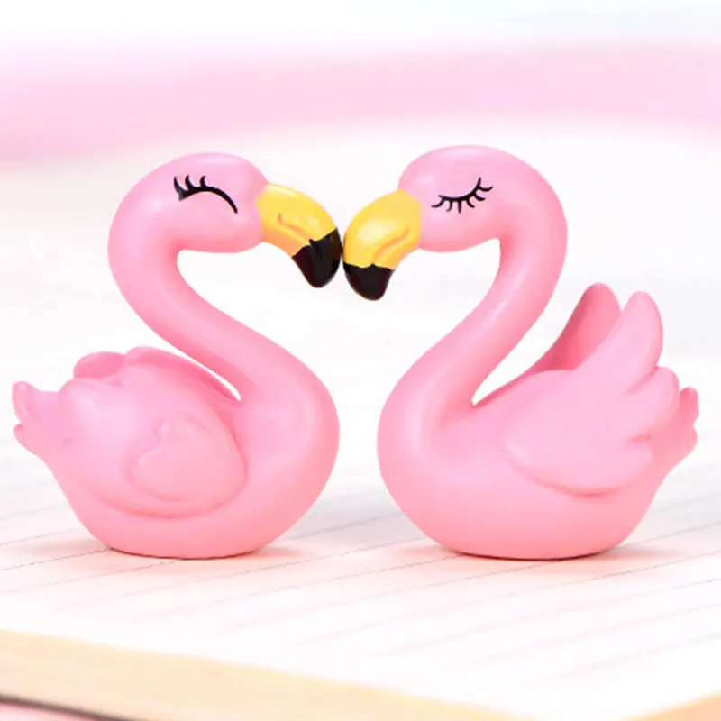 

1Pair Resin Flamingo Miniature Landscape Bonsai Meaty Decoration Garden Gift