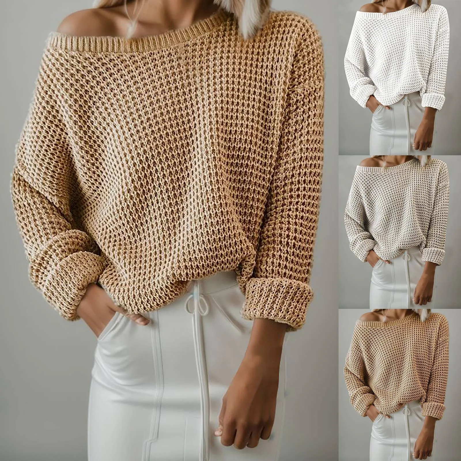 

Базовые вязаные свитеры оверсайз, зимние женские свитеры с круглым вырезом, корейская мода, теплый Топ с длинным рукавом, элегантное утепленное бархатное пальто