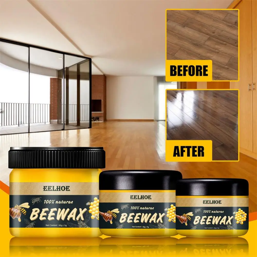 

40/80g Wood Seasoning Beewax Multipurpose Natural Wood Wax Beeswax Polish For Furniture Floor Tables Chairs Cabinet Cleaning New