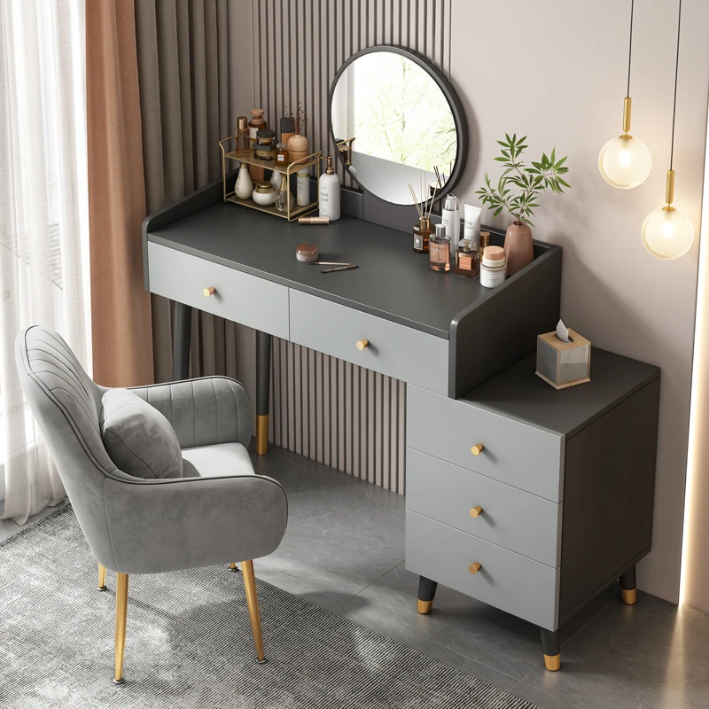 

Nordic Bedroom Led Mirror Dressing Table Dressing Room Makeup Dressing Table Set Bedside Table Specchiera House Furniture XY50D