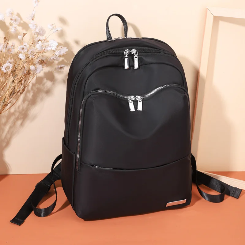 

Женский рюкзак из ткани Оксфорд, модный простой однотонный школьный ранец, удобная Вместительная дорожная сумка