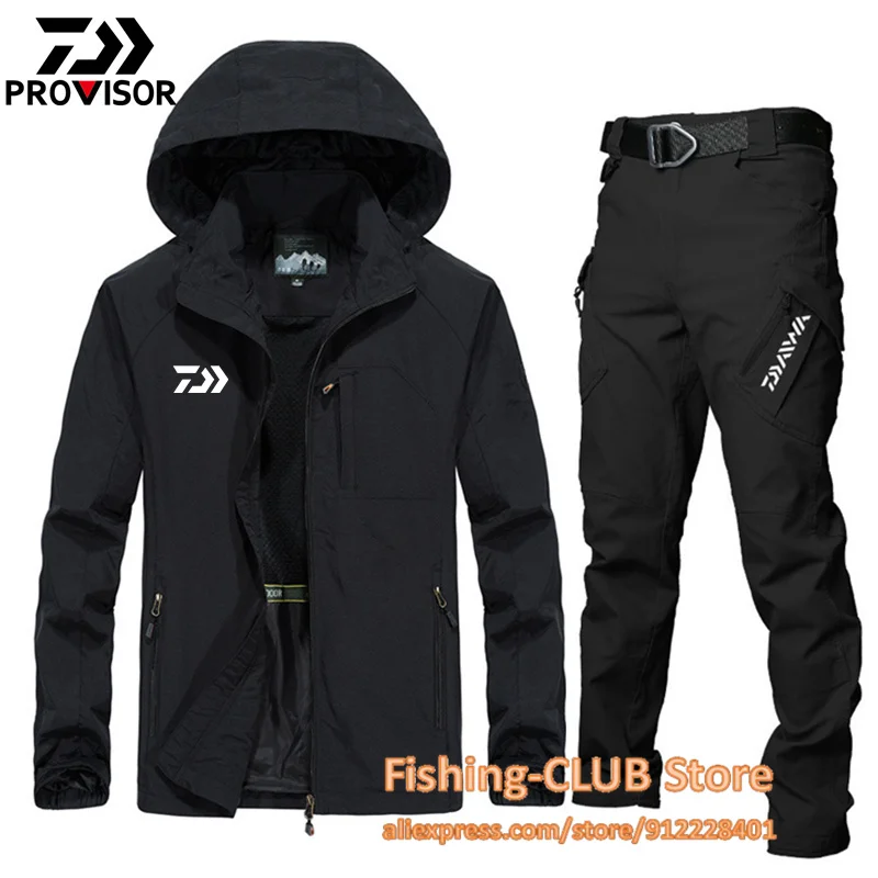

Daiwa Spring Autumn Windproof Waterproof Thin Fishing Suits Outdoor Sport Hooded Hiking Jackets Men Breathable Fishing Clothing