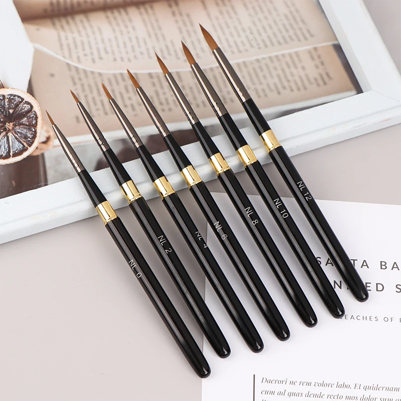 

Художественная кисть для рисования, 1 шт., ручка с крючком для линий, нейлоновая ручка для волос, металлическая ручка, кисти для акварели, акрила и масла, принадлежности для рисования, художественные принадлежности