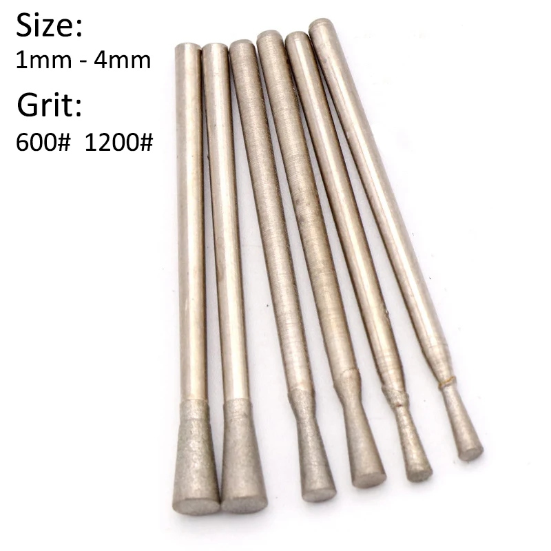 

5pcs 1-4mm Trumpet Shaped Diamond Grinding Head 2.35mm Shank Drill Bits Burr Polishing Engraving Bit for Dremel Rotary Tools C7