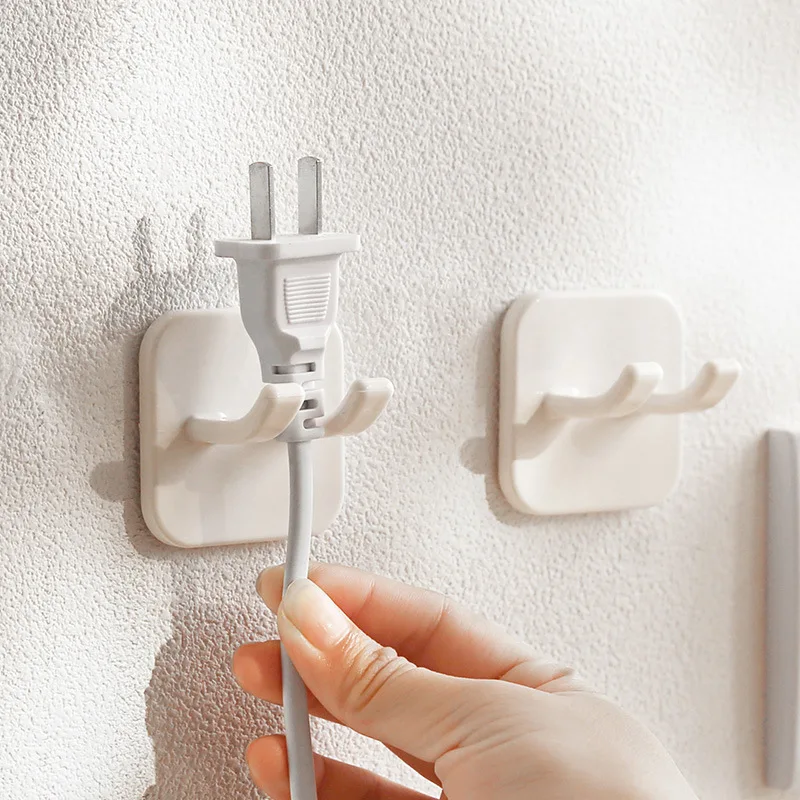 

New Plug Hook Free Punching Power Supply Transparent Paste Wire Kitchen Socket Storage Rack Socket Hook