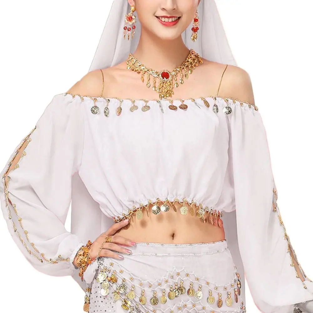 Топ Для Танца Живота С Блестками Sexy Half Sleeveálскияскияשהálيريريرiseur 한