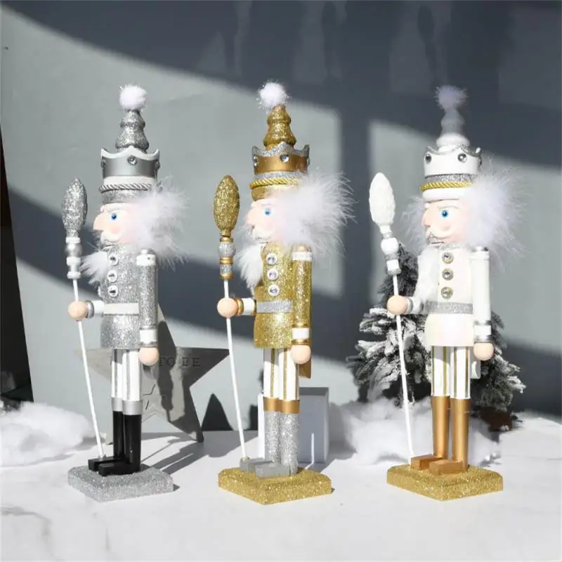 

Nutcracker Soldier Decoration Figurines Vintage Handmade Puppet Christmas Ornaments Wedding New Year Open Birthday Gifts