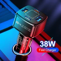 4 in 1 usb charger 38w pd qc3 0 3 1a 2usb type c fast charging dock multifunctional dual line car charger adapter