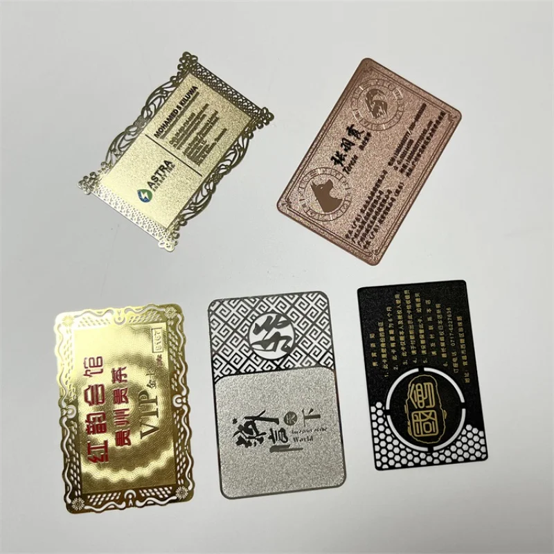 YTS 2022 New Laser Cut Engraved Printing metal business card metal Membership Cards images - 6