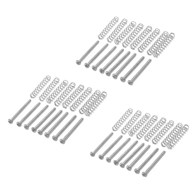 

24 шт. M2.5 x 32 мм хамбакер Для электрогитары регулировка высоты винт и пружинный шаг 0,4 мм-Серебристый