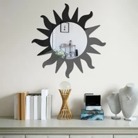 creative sun shaped acrylic mirror wall stickers diy geometric adhesive wallpaper wall decal home living room decoration