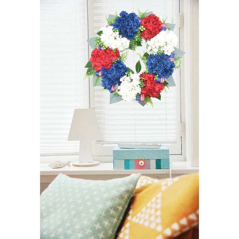 Популярный искусственный венок гортензии американский патриотический День