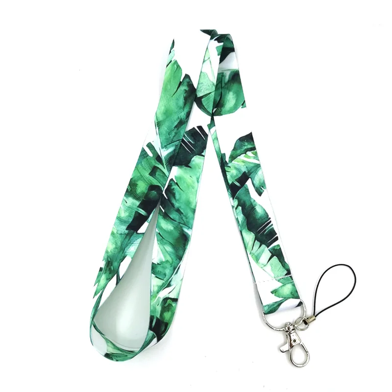 

Banana Green Leaves Neck Strap Lanyards ID badge card holder keychain Mobile Phone Strap Gift Ribbon webbing necklace