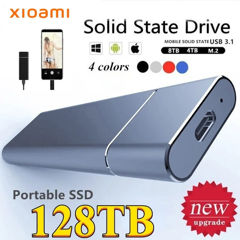 High-speed External SSD Portable ssd 8TB 16TB 30TB 64TB 128 Mobile external Hard Drive USB 3.1 Typc-C External for laptop xiaomi