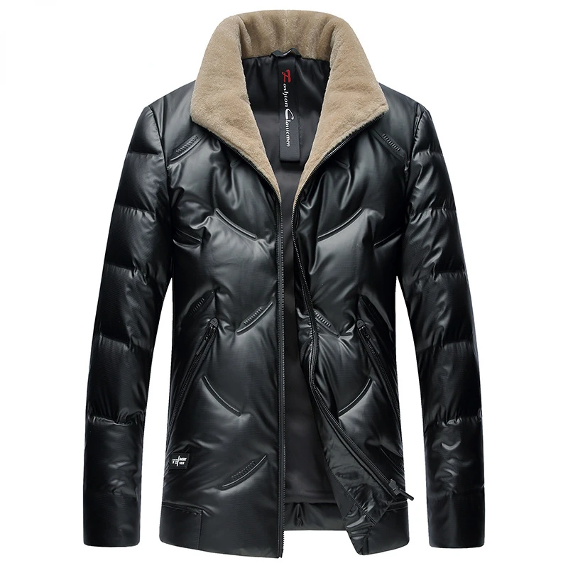Winter Men's Down Jacket Short Version Fashion Wool Collar Down Jacket Men's Warm Cold-proof Waterproof Jacket
