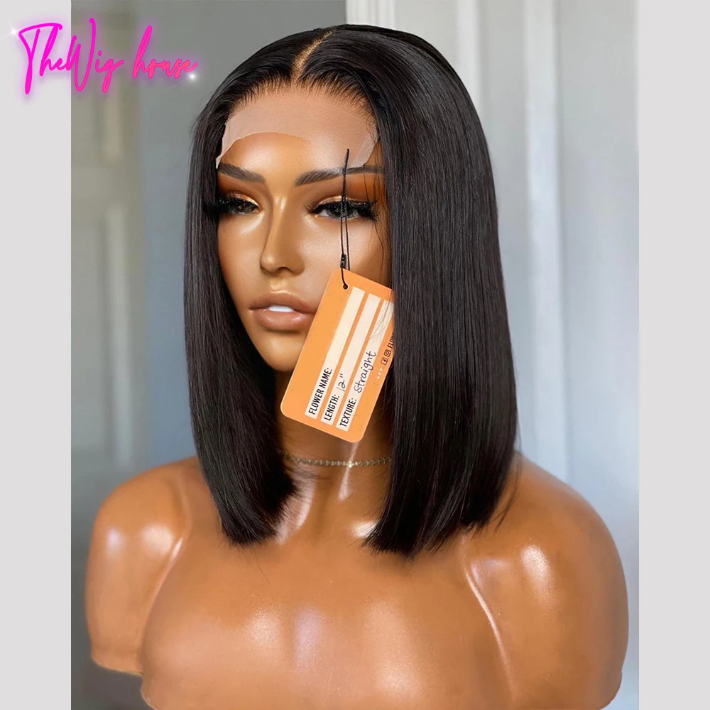 Straight Bob Wig 13X4 Lace Front Wigs For Black Women 4X4 Closure Highlight Wigs Brazilian Short Bob Ombre Human Hair Wig