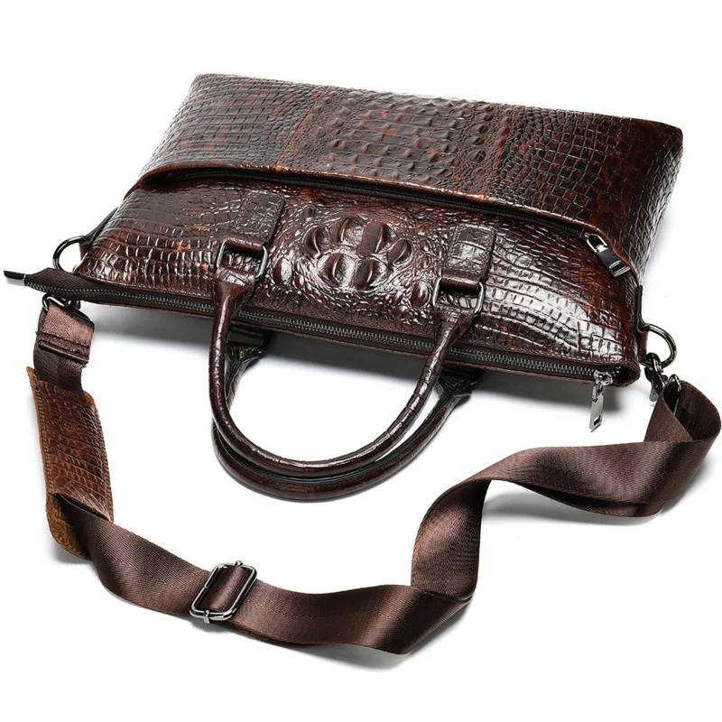 New High Quality Business Cowhide Men's Briefcase One Shoulder Computer Handbag Fashion Genuine Leather Crossbody Messenger Bags