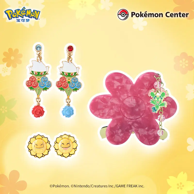 Фото Оригинальные серьги-клипсы и заколки для волос серии Hyakka Ryouran от Pokemon Center в стиле Young Blood для девочек, подарок на день рождения, Рождество, праздники. №1