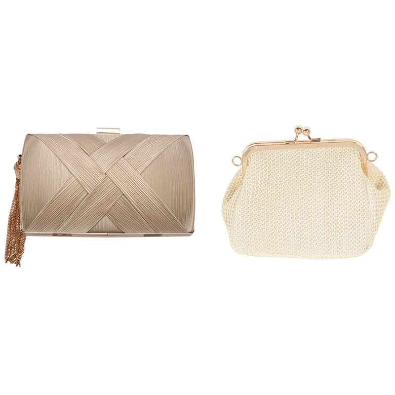 

Tassel Fashion Ladies Clutch Bag Shoulder Handbags Gold & Small Crossbody Boho Bags For Women Evening Clutch Bags(Khaki)