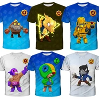 new boys print short sleeve t shirt unisex tee clothes children cartoon top for 4 6 8 10 years kids birthday wear
