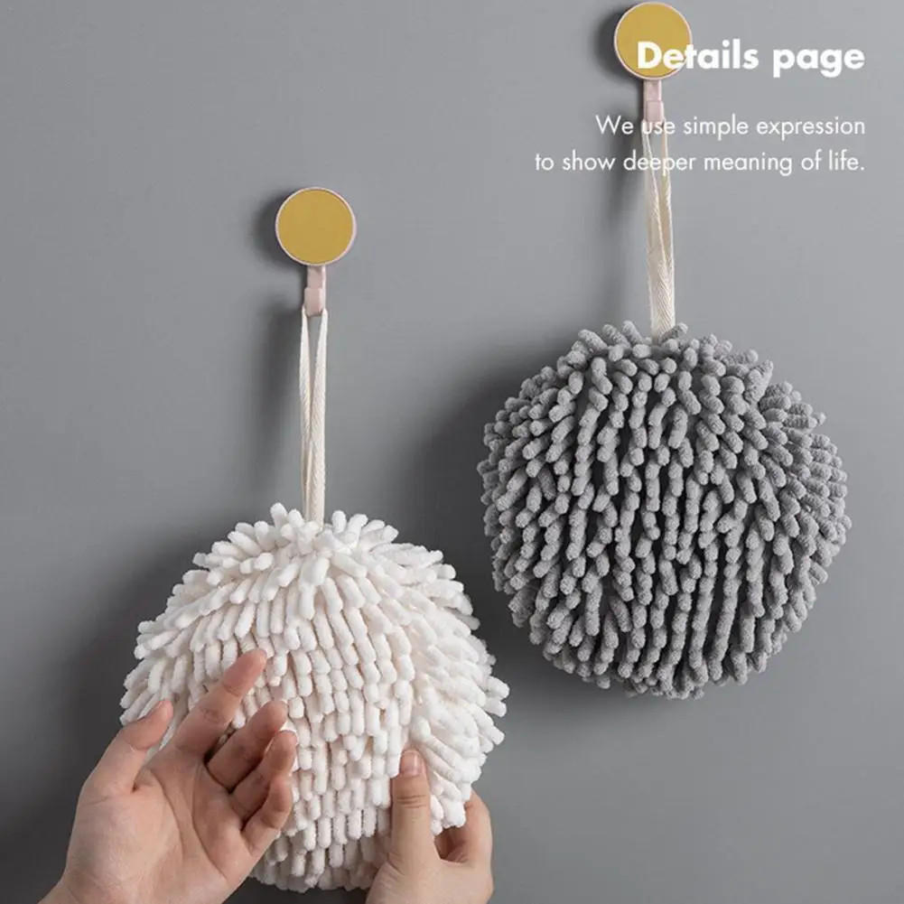 

Creative Soft Hand Towel Thicken Super Absorbent Fast Drying Microfiber Plush Wipe Cloth Kitchen Bathroom Terry Towel with Hooks
