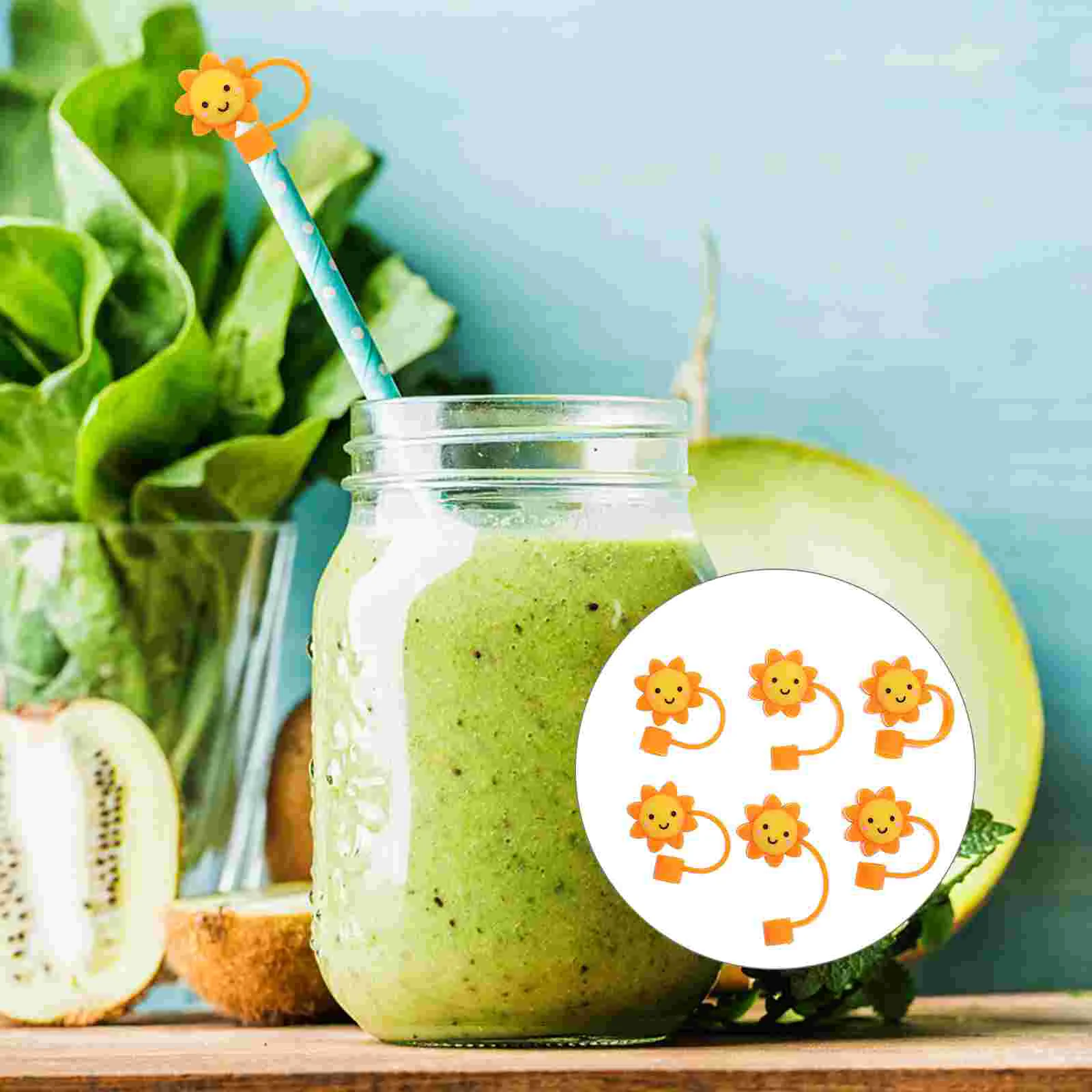 

Straw Cover Covers Silicone Tips Cap Straws Reusable Drinking Caps Protector Toppers Plug Tip Topper Plugs Tumblers Cartoon