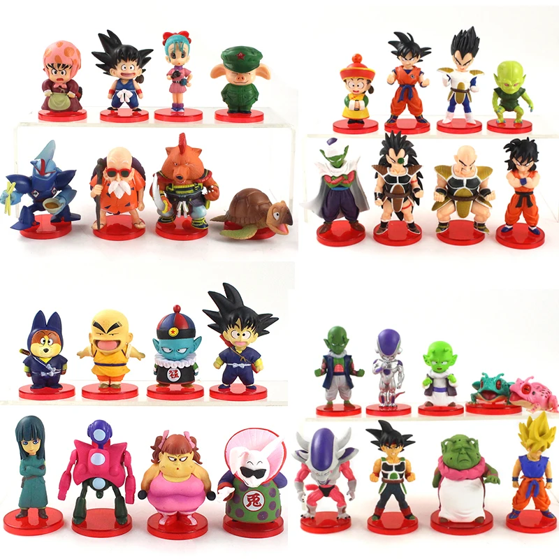 

Anime Dragon Ball Z Son Goku Chichi Trunks Bulma Vegeta Frieza Master Roshi Broly WCF PVC Action Figure Mini Doll 3-9cm 8Pcs/Set