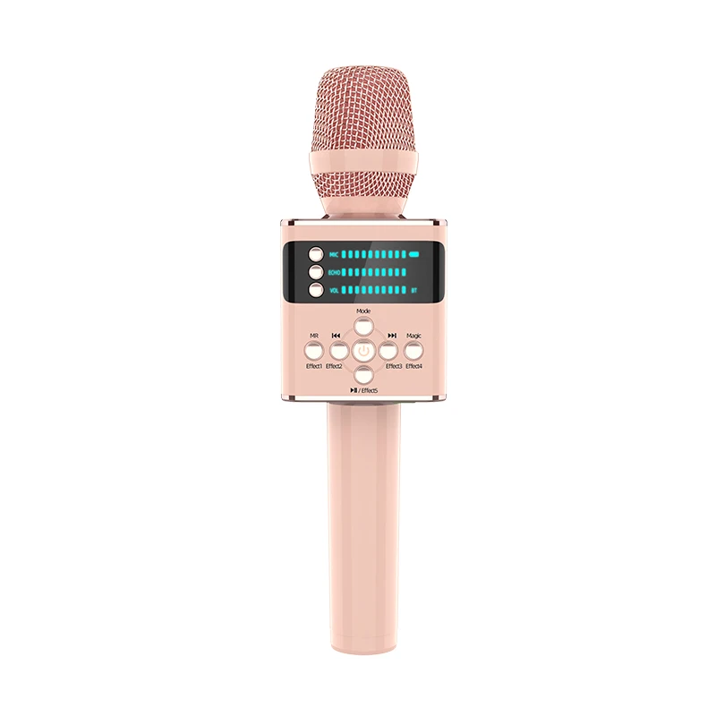 

Wireless Bluetooths Karaoke Microphone With Controllable LED Lights And Birthday party Mike Music Singing