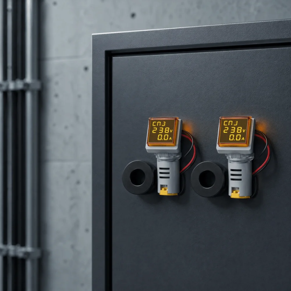 Фото 2 шт. Цифровой вольт-амперметр с двойным LED-дисплеем, AC 0-100A AC 60-500V, панельный измеритель, синий/желтый, для промышленного контроля №3