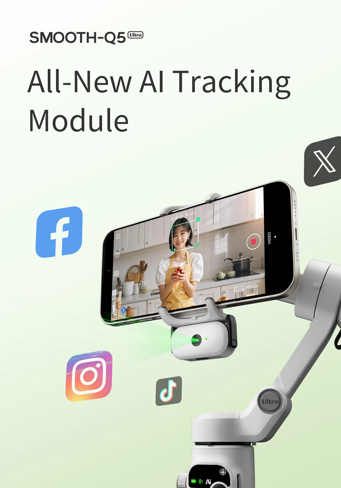 Фото ZHIYUN SMOOTH Q5 Ultra AI отслеживание смартфон стабилизатор подвеса управление движением беспроводной пульт дистанционного управления для iPhone Android Vlog №3
