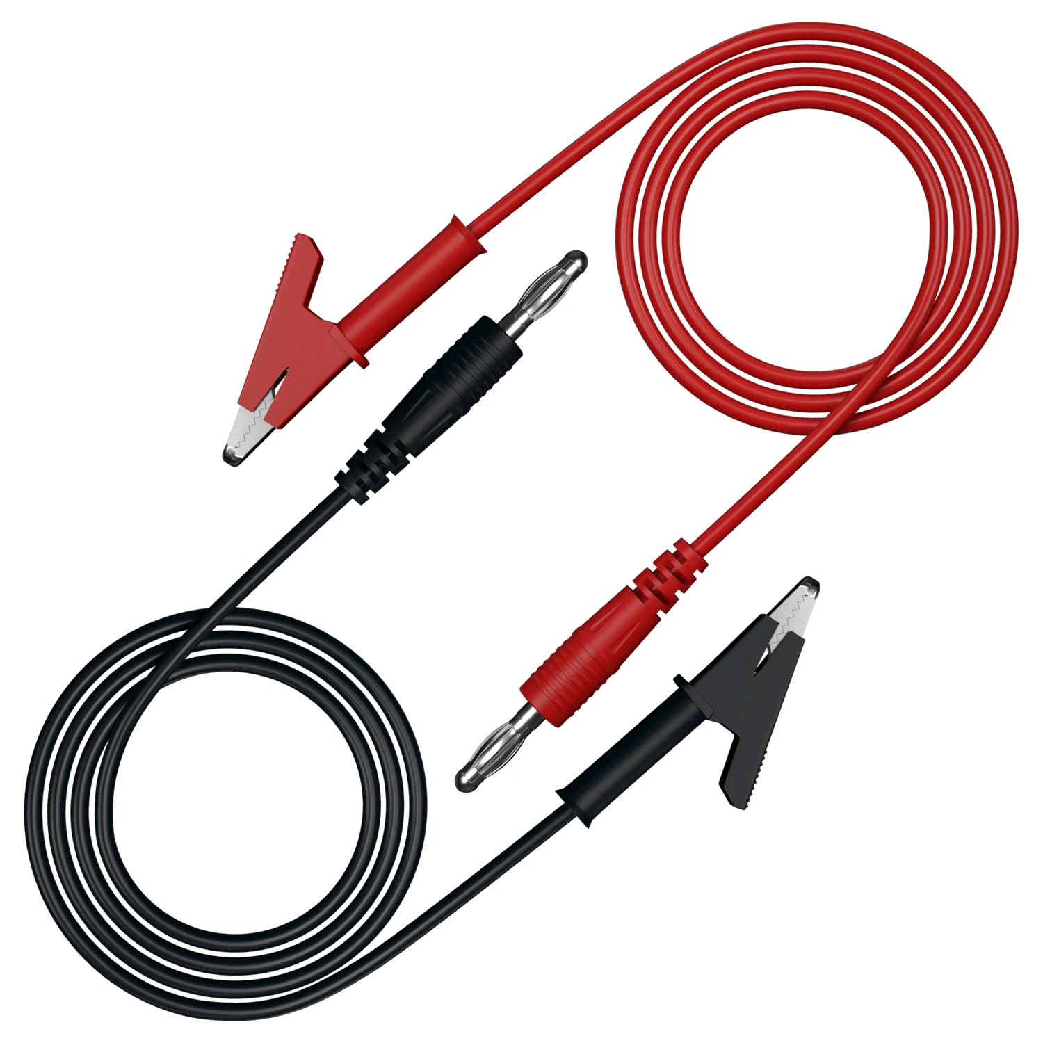 QSS 2 шт. 100 см тестовые провода для мультиметра 4 мм штекер типа «банан» к зажиму «крокодил» кабельный провод красный черный аксессуары для электроинструментов