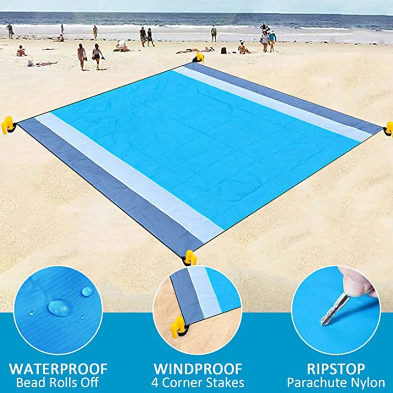 

Beach Mat Waterproof Beach Blanket Outdoor Portable Picnic Mat Camping Ground Mat Beach Towel Camping Carpet 200x210CM Rugrats