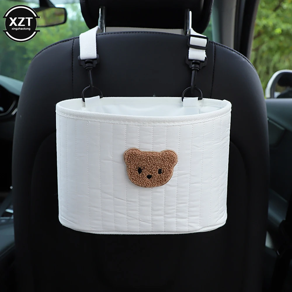 

1Pcs Car Seat Back Cartoon BearPack Bag Hanging Organizer Collector Storage Box Car Interior Accessories Cute Toy Storage