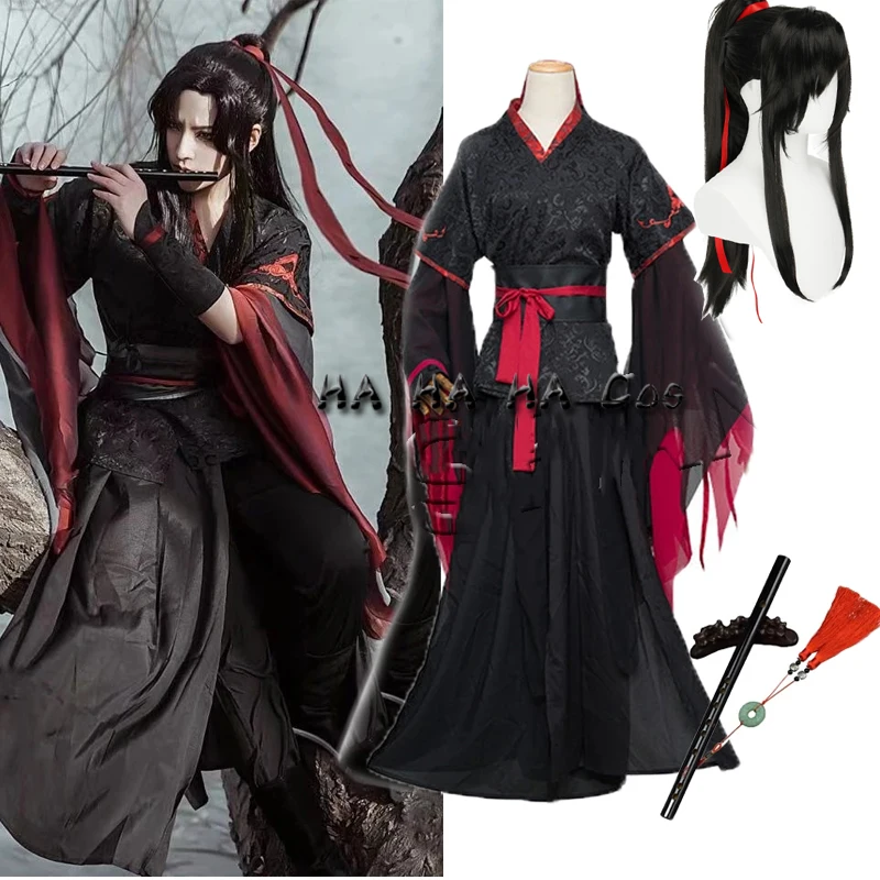 Hot Cool Wei Wuxian Cosplay Mo Xuanyu Costumes Mo Dao Zu Shi The Untamed Cosplay Wig Custom Made Shoes Black Boots Ancient Style