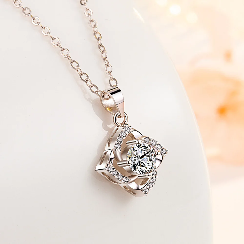 

Vintage 925 Stamp Leaf Zircon Pendant Necklace For Women Fashion Wedding Jewelry 2022 Gift Female Free Shipping