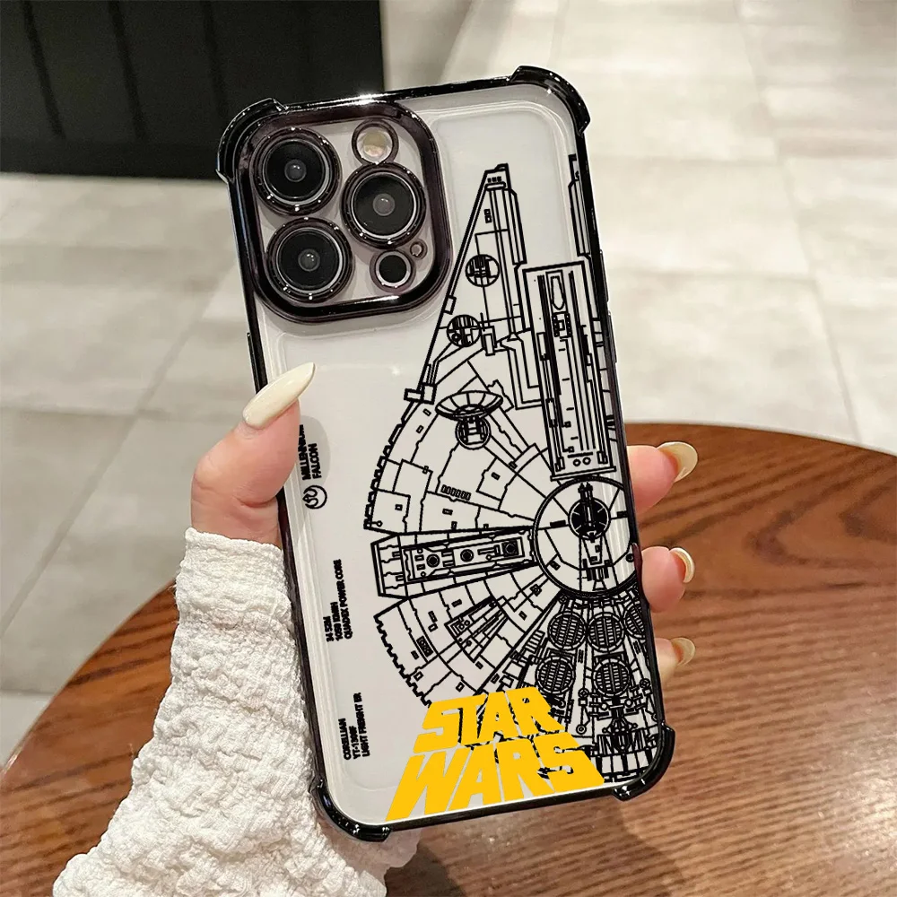 Стильный чехол для телефона Samsung S26 S25 S24 S23 S22 S21 S20 FE Note20 Edge Plus Ultra 4G 5G с защитой от падений и воздушной подушкой, дизайн «Звездные войны» (art.: 3920dbfb40d36) - 3920dbfb40d36