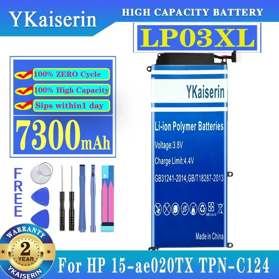Аккумулятор YKaiserin LP03XL 7300 мАч для HP Envy 15 15-ae020TX TPN-C124 TPN-C122 807417 -005 807211 -121 HSTNN-DB6 HSTNN-DB7C