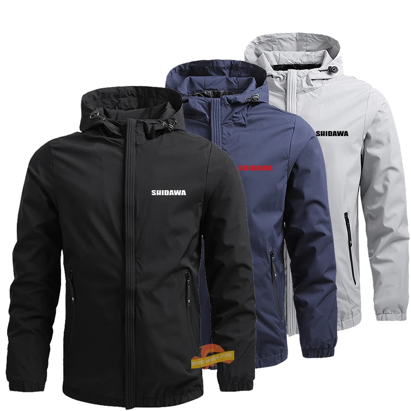 

Мужская куртка для рыбалки на весну и осень, тонкий ветрозащитный уличный походный костюм, повседневная спортивная куртка с капюшоном, трен...