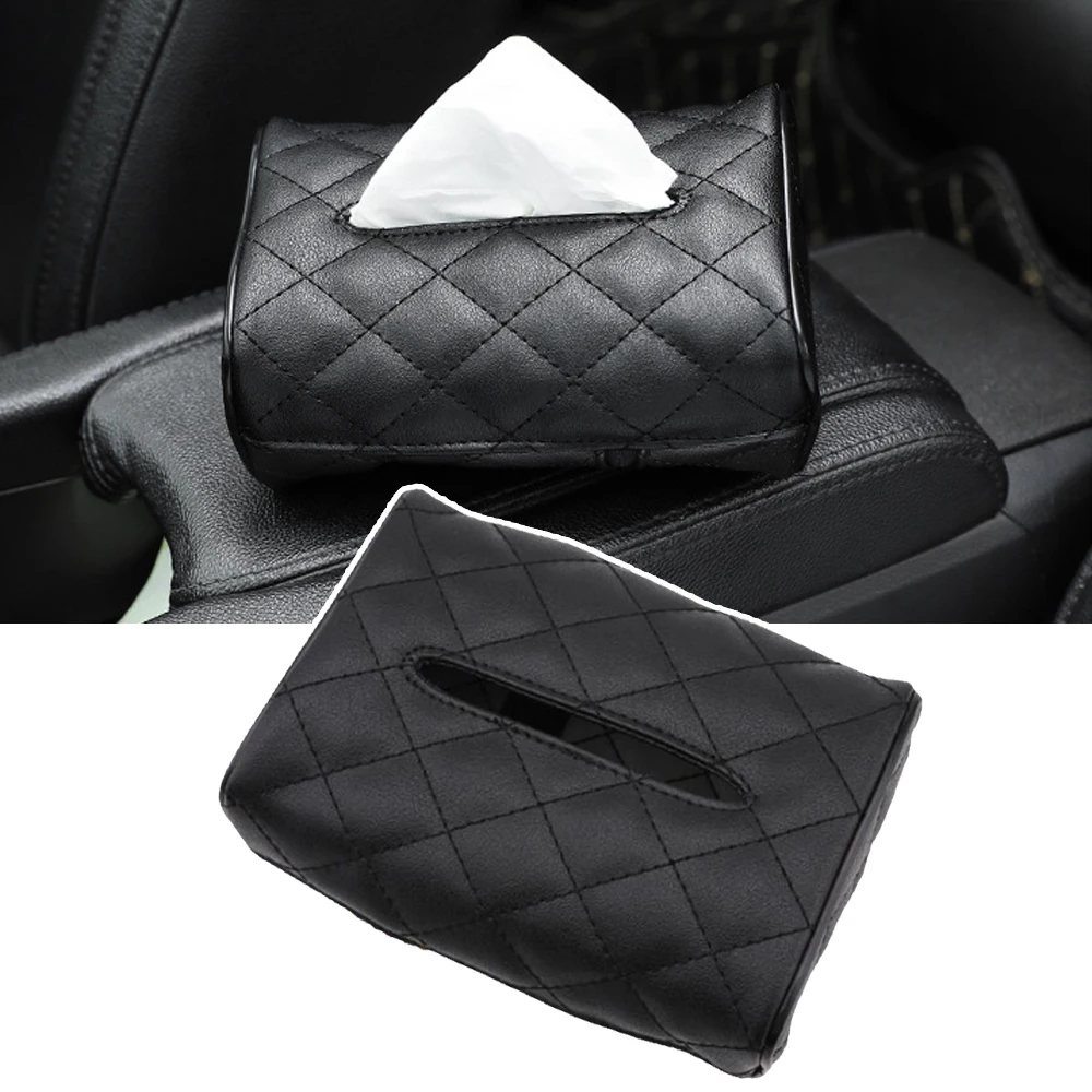 

PU Leather Tissue Box Cover Home Table Car Storage Organiser Napkin Case Holder Interior Decor Car Tissue Box Holder for Car