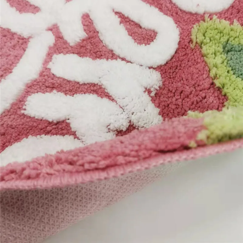 flocking fruit strawberry shape home entrance mat bedroom bathroom door non slip foot pad free global shipping